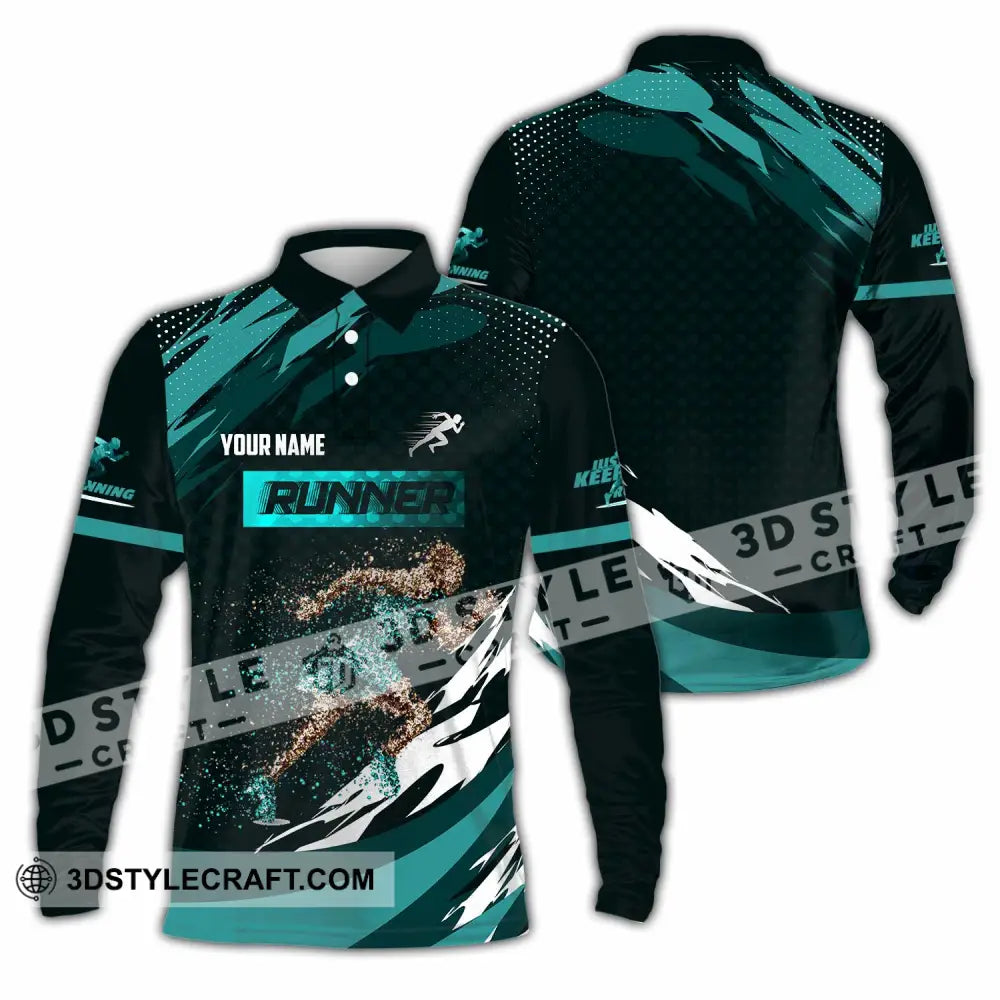 Unisex Shirt - Custom Runner 3D Shirt - Long Sleeve Polo / S - T-shirt
