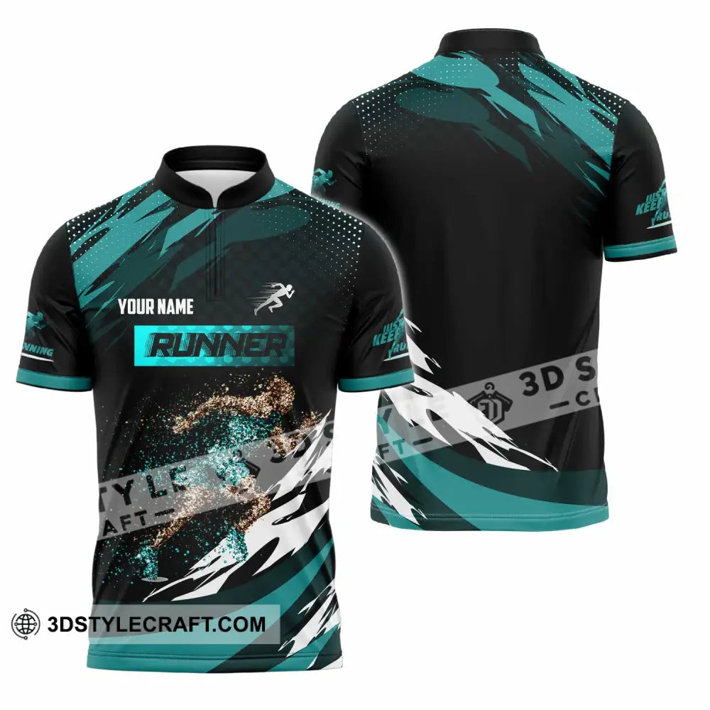 Unisex Shirt - Custom Runner 3D Shirt - Zipper Polo Shirt / S - T-shirt