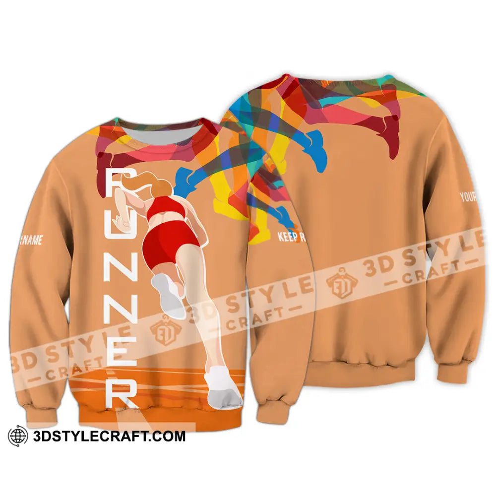 Unisex Shirt - Custom Runner Keep Running 3D Shirt Long Sleeve / S T-shirt