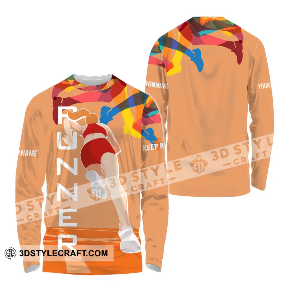 Unisex Shirt - Custom Runner Keep Running 3D Shirt Long Sleeve Shirt / S T-shirt