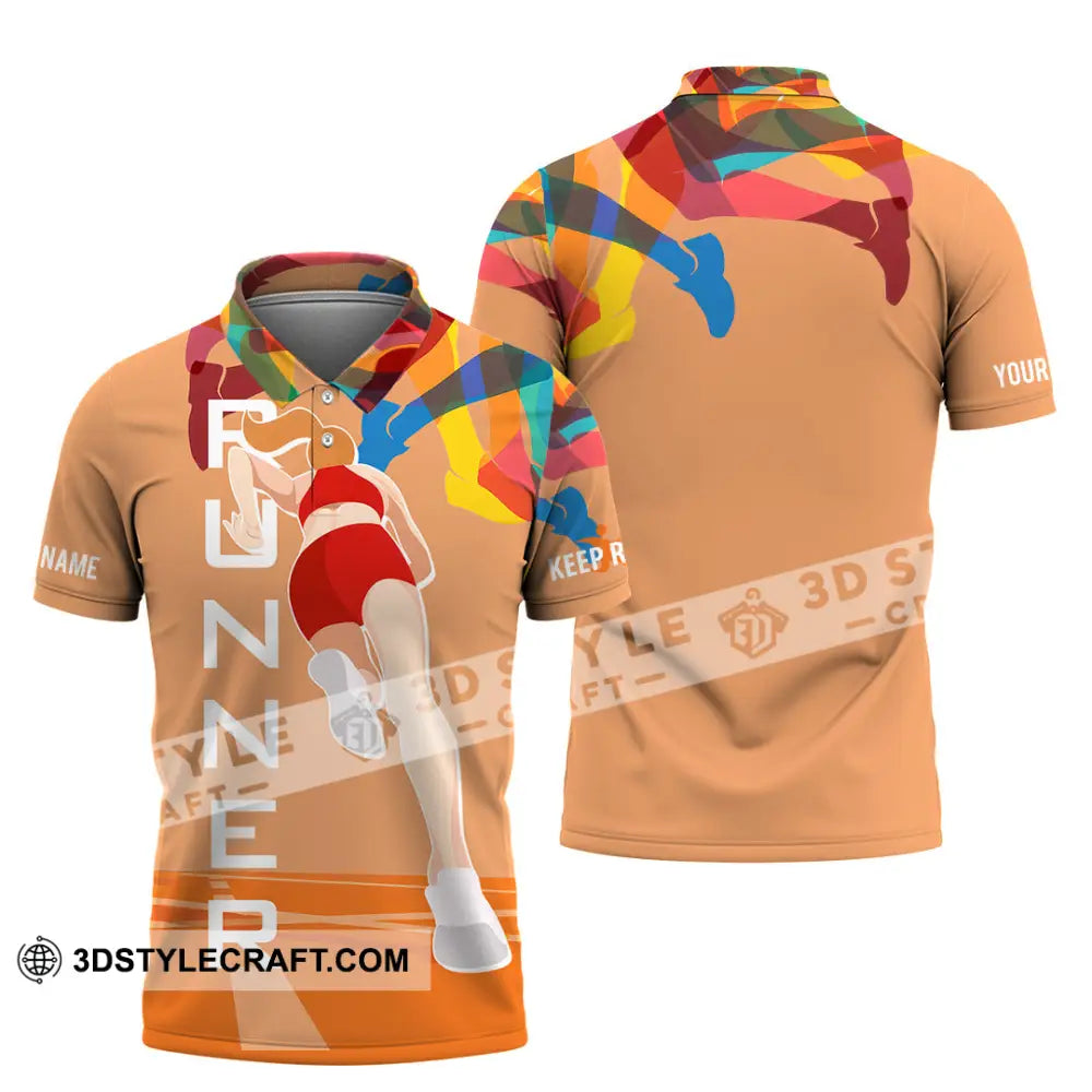 Unisex Shirt - Custom Runner Keep Running 3D Shirt Polo Shirt / S T-shirt