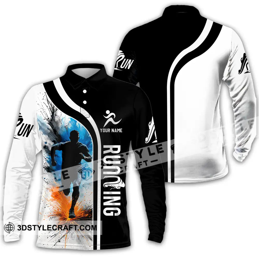 Unisex Shirt - Custom Running 3D Shirt Long Sleeve Polo / S T-shirt