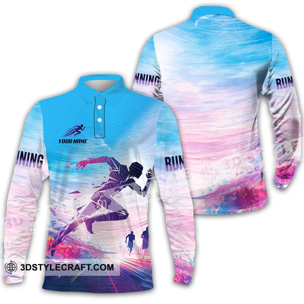 Unisex Shirt - Custom Running 3D Shirt Long Sleeve Polo / S T-shirt