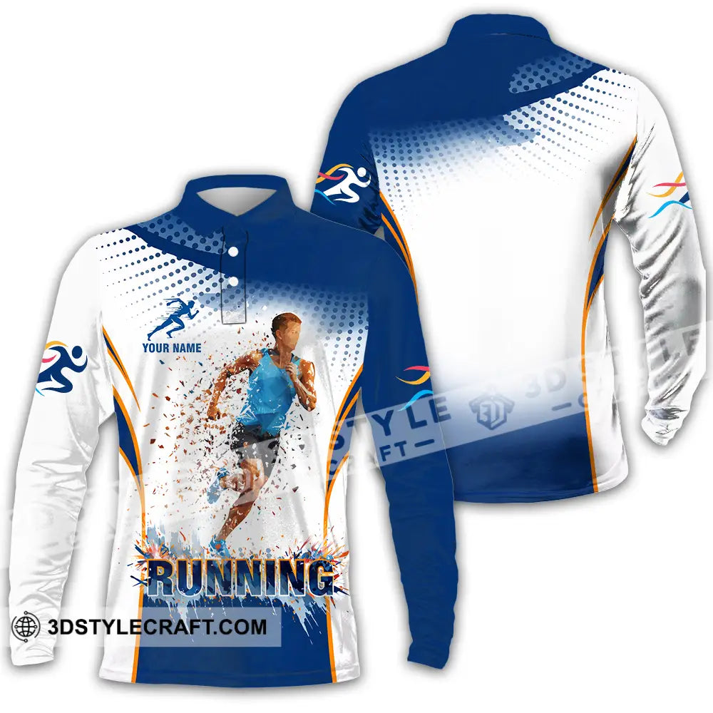 Unisex Shirt - Custom Running 3D Shirt Long Sleeve Polo / S T-shirt