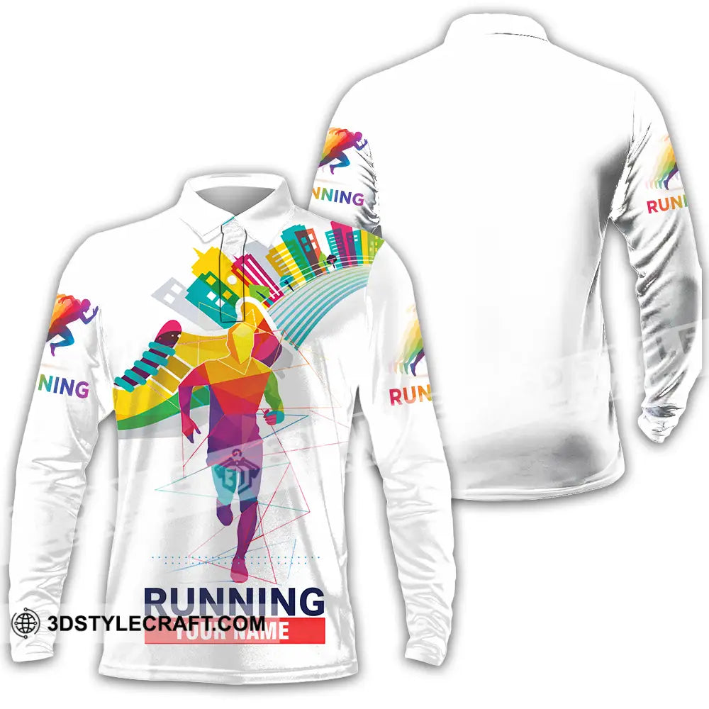Unisex Shirt - Custom Running 3D Shirt Long Sleeve Polo / S T-shirt