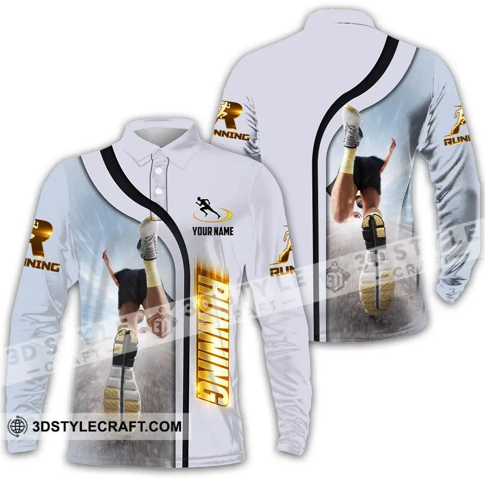 Unisex Shirt - Custom Running 3D Shirt Long Sleeve Polo / S T-shirt