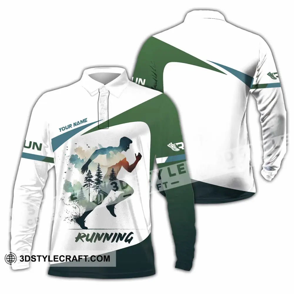 Unisex Shirt - Custom Running 3D Shirt Long Sleeve Polo / S T-shirt