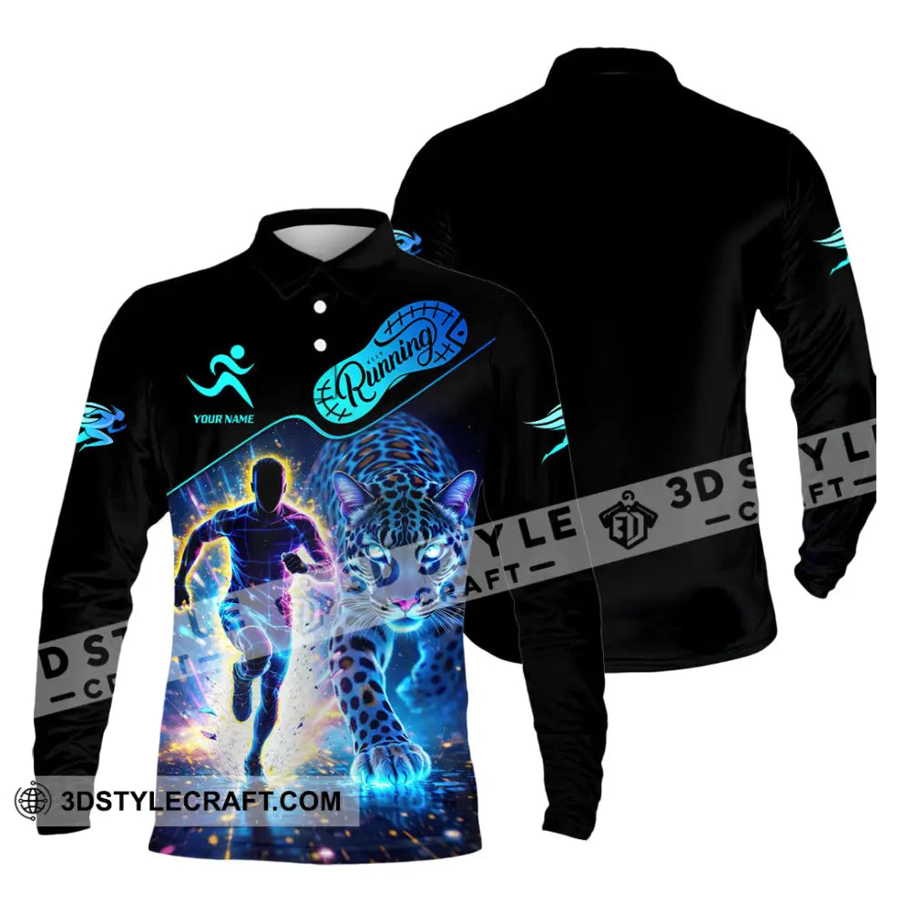 Unisex Shirt - Custom Running 3D Shirt Long Sleeve Polo / S T-shirt