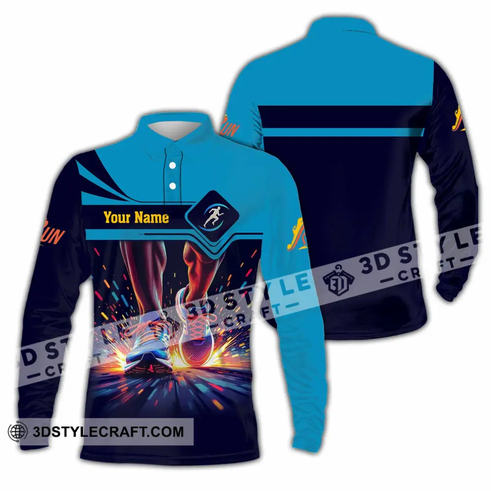 Unisex Shirt - Custom Running 3D Shirt Long Sleeve Polo / S T-shirt