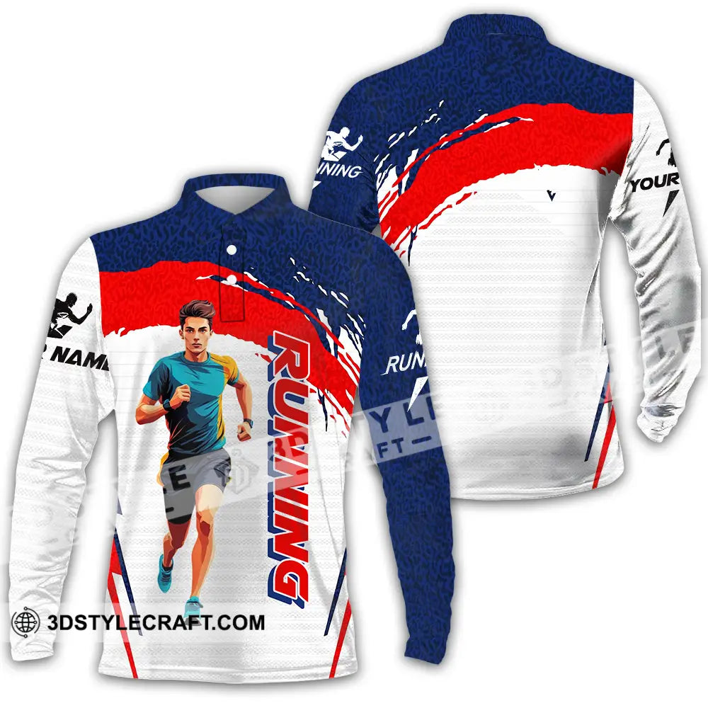 Unisex Shirt - Custom Running 3D Shirt Long Sleeve Polo / S T-shirt