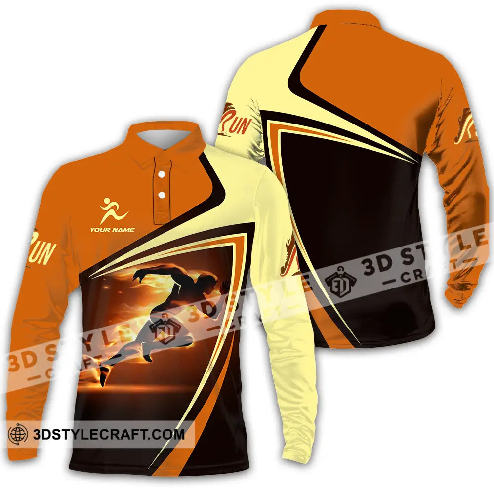 Unisex Shirt - Custom Running 3D Shirt Long Sleeve Polo / S T-shirt