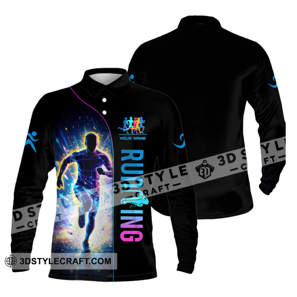 Unisex Shirt - Custom Running 3D Shirt Long Sleeve Polo / S T-shirt