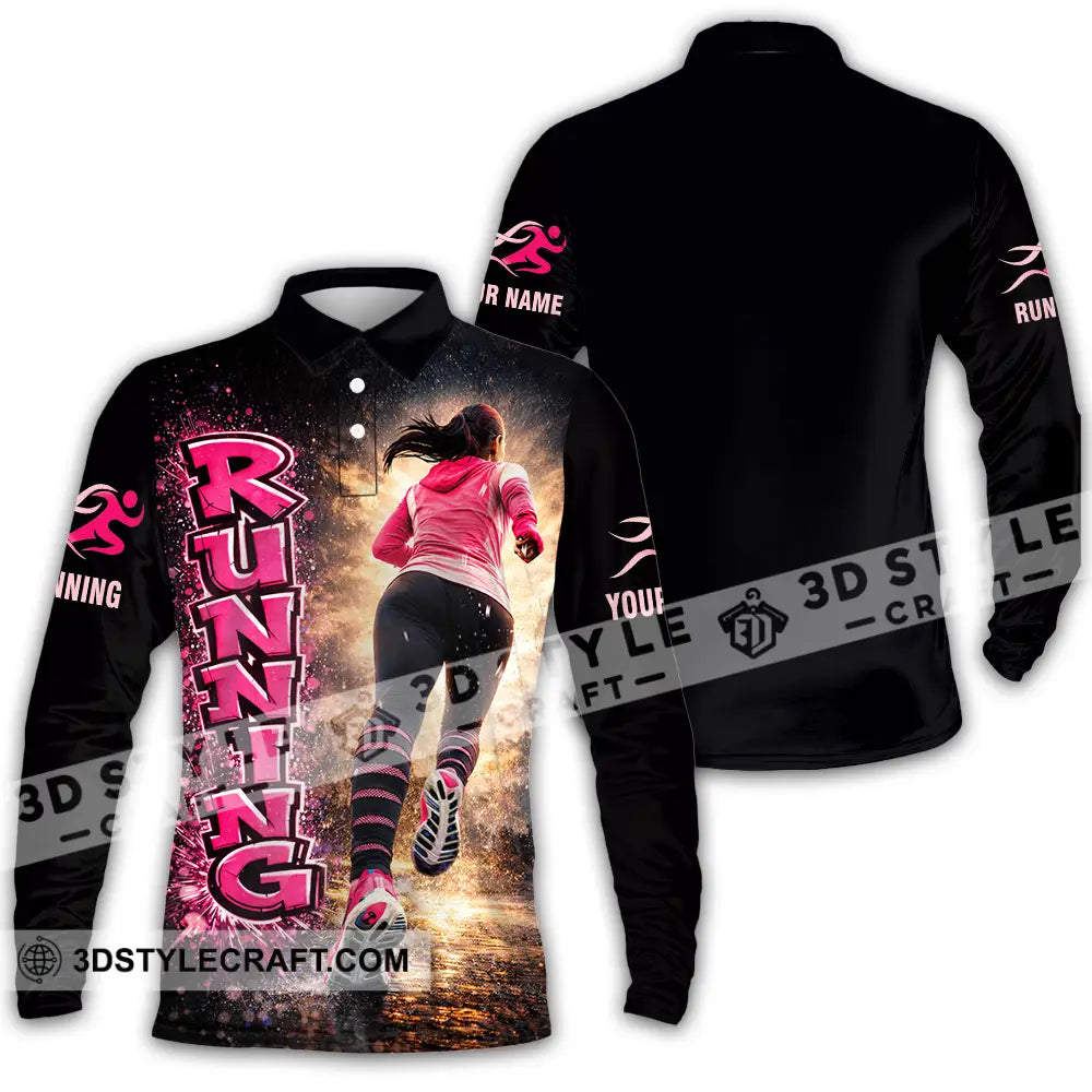 Unisex Shirt - Custom Running 3D Shirt Long Sleeve Polo / S T-shirt