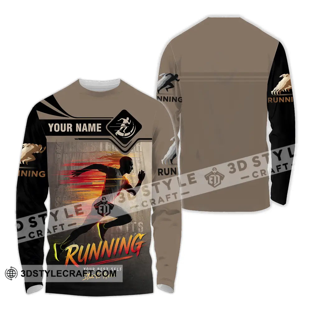 Unisex Shirt - Custom Running 3D Shirt Long Sleeve Shirt / S T-shirt