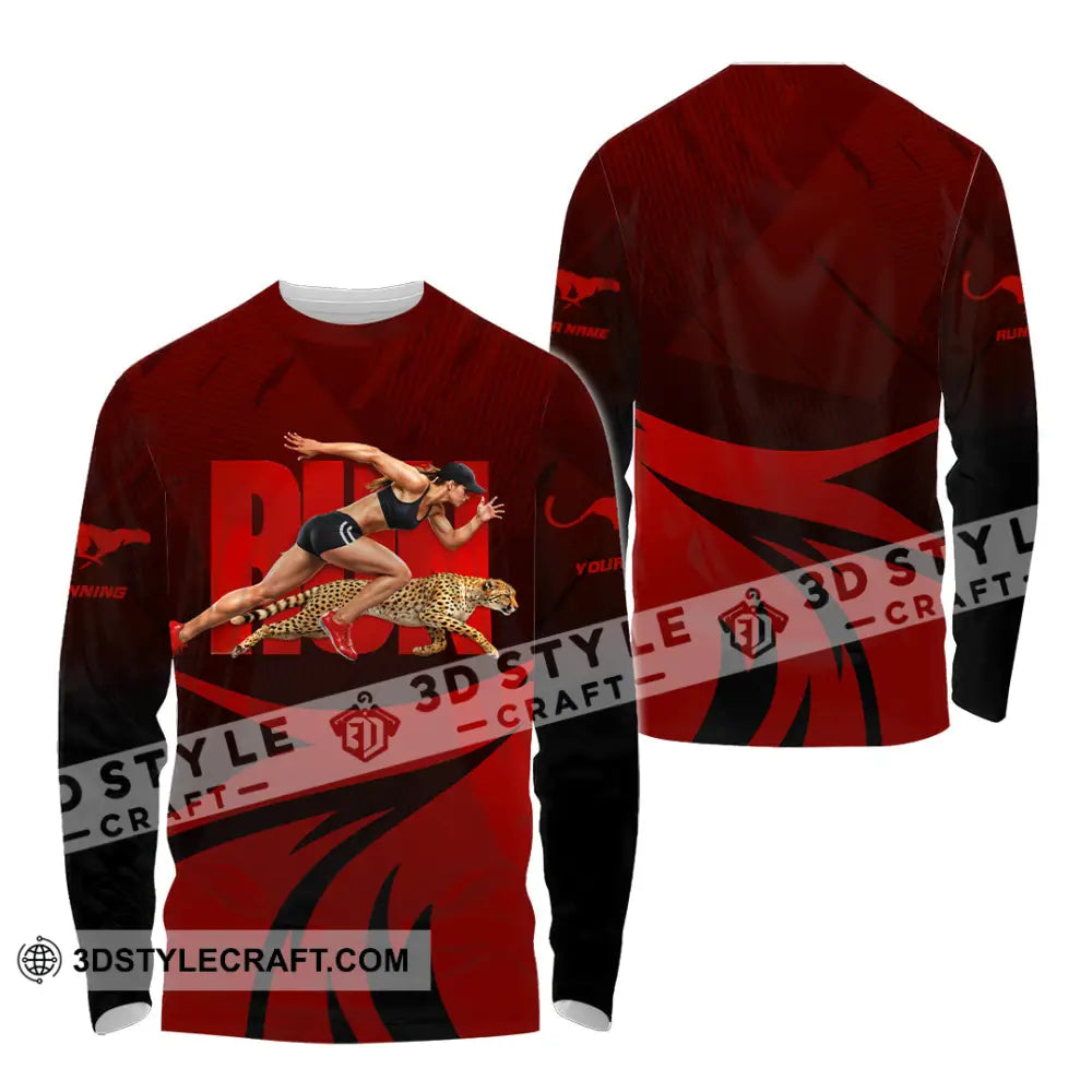 Unisex Shirt - Custom Running 3D Shirt Long Sleeve Shirt / S T-shirt