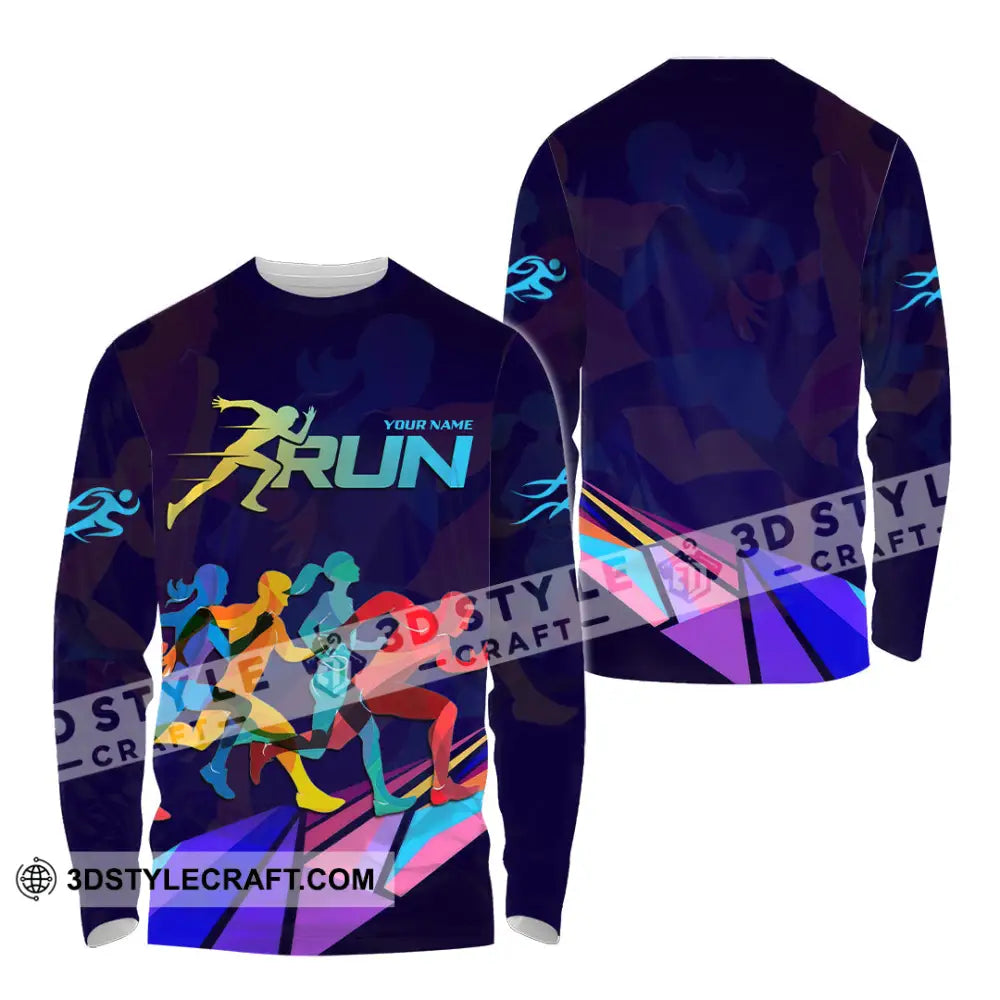 Unisex Shirt - Custom Running 3D Shirt Long Sleeve Shirt / S T-shirt