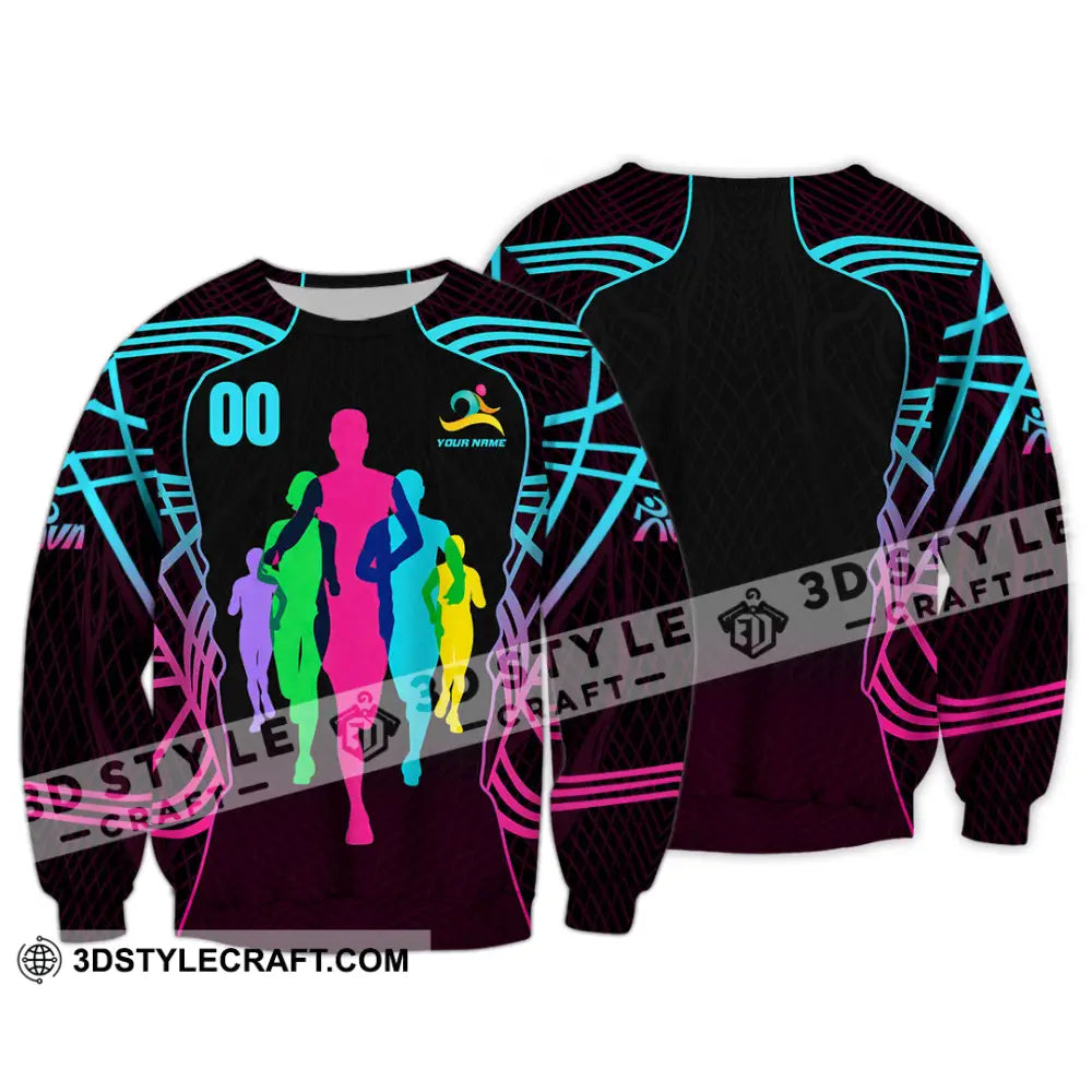 Unisex Shirt - Custom Running 3D Shirt Long Sleeve / S T-shirt