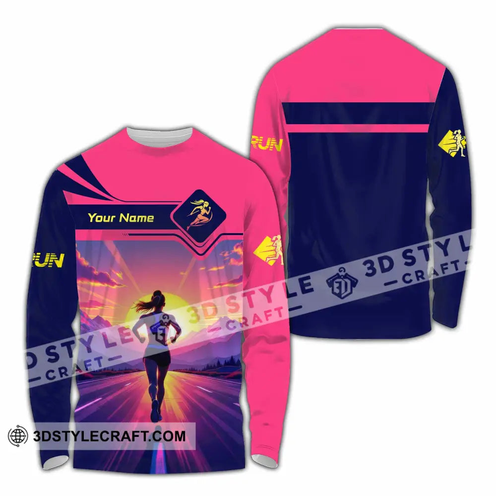 Unisex Shirt - Custom Running 3D Shirt Long Sleeve Shirt / S T-shirt