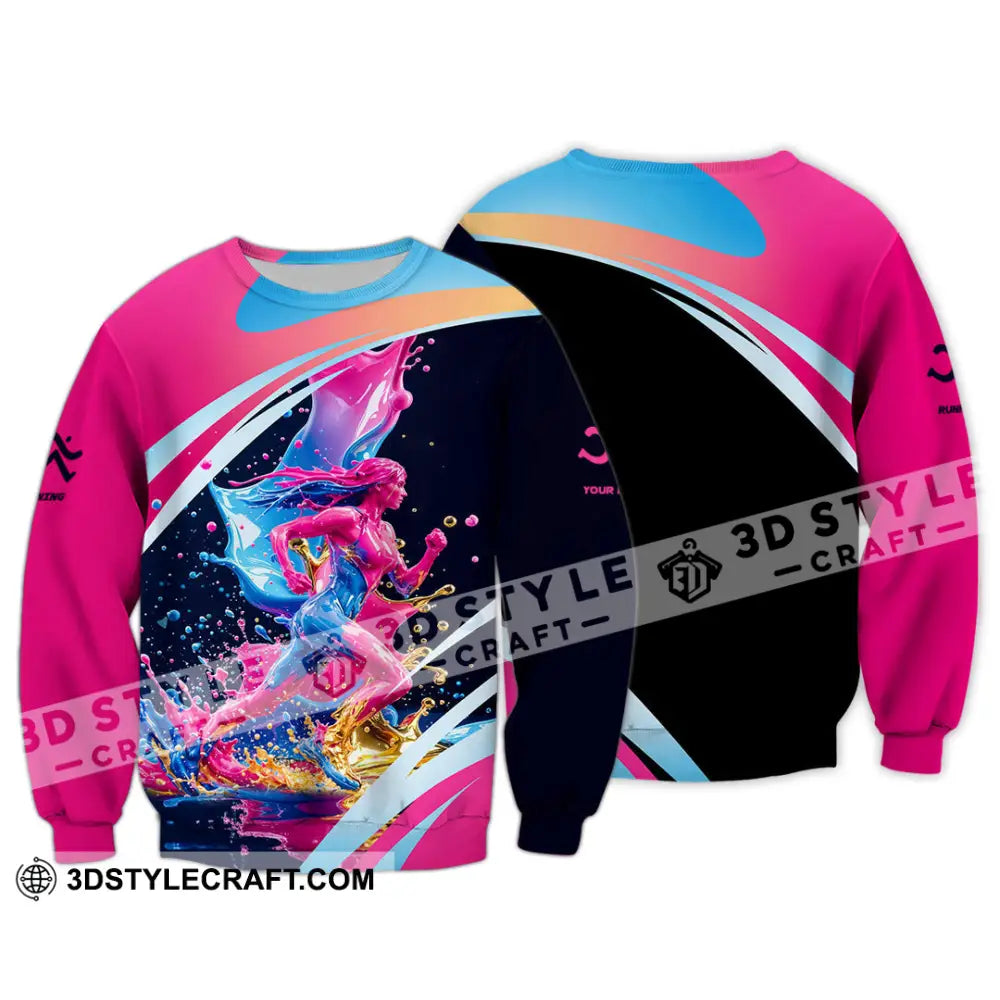 Unisex Shirt - Custom Running 3D Shirt Long Sleeve / S T-shirt