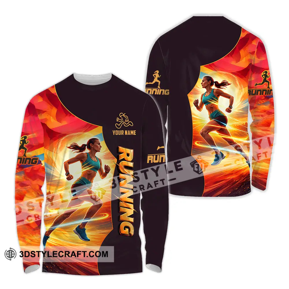 Unisex Shirt - Custom Running 3D Shirt Long Sleeve Shirt / S T-shirt