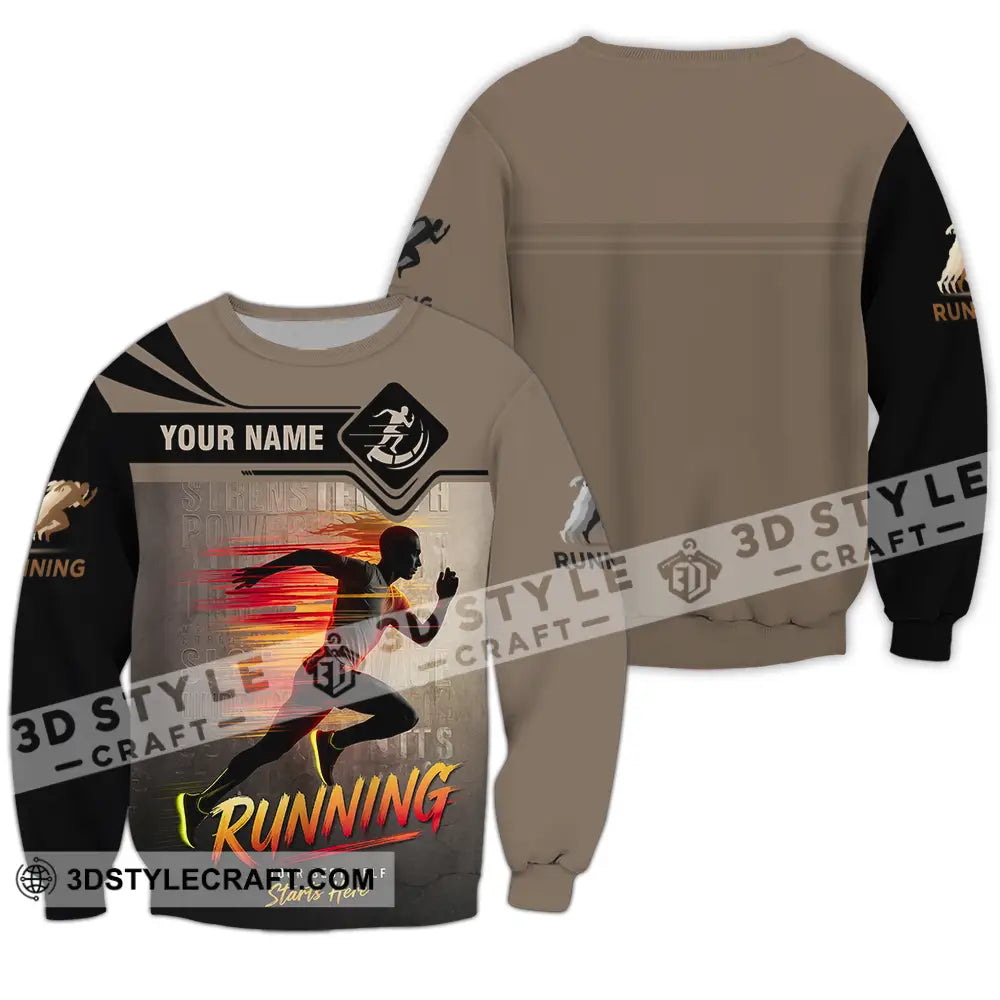 Unisex Shirt - Custom Running 3D Shirt Long Sleeve / S T-shirt