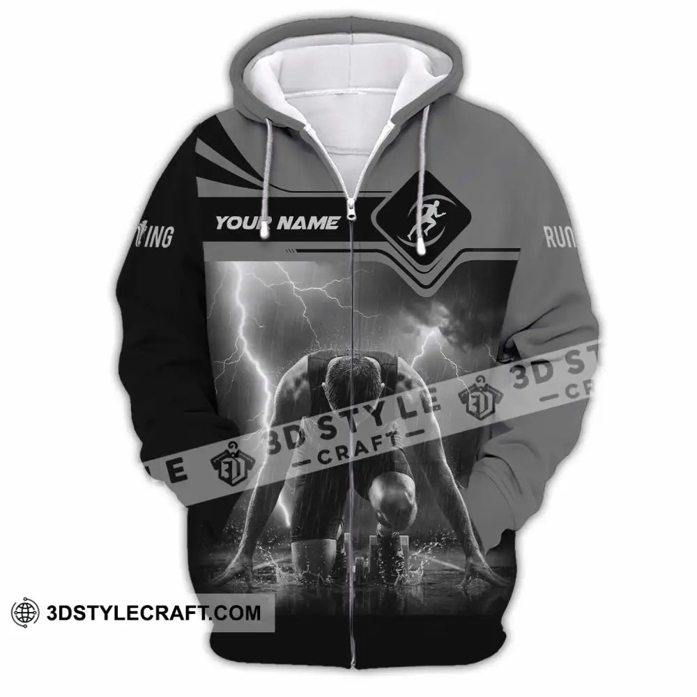 Unisex Shirt - Custom Running 3D Shirt Zipper Hoodie / S T-shirt