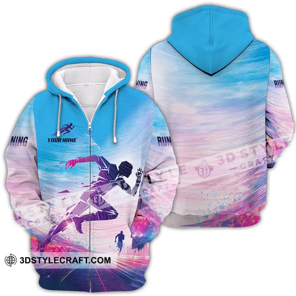 Unisex Shirt - Custom Running 3D Shirt Zipper Hoodie / S T-shirt