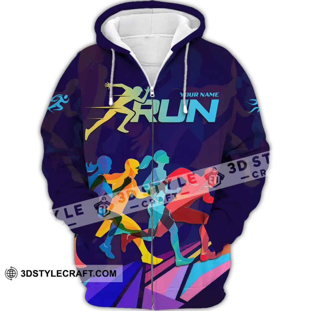 Unisex Shirt - Custom Running 3D Shirt Zipper Hoodie / S T-shirt