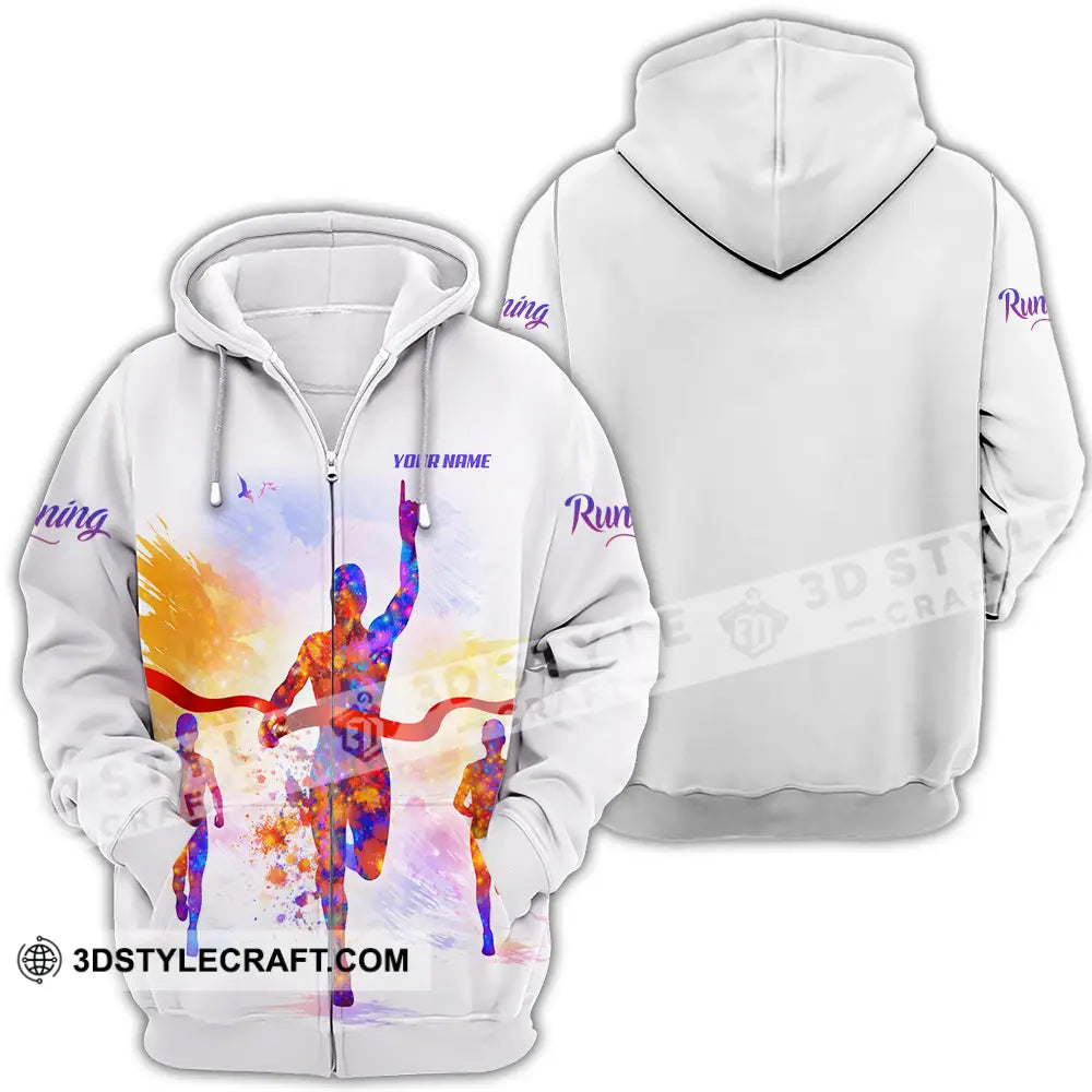 Unisex Shirt - Custom Running 3D Shirt Zipper Hoodie / S T-shirt
