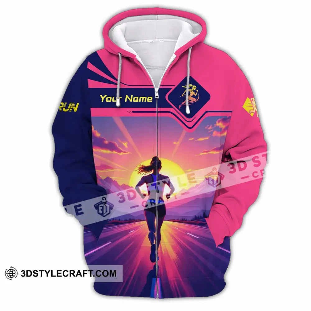 Unisex Shirt - Custom Running 3D Shirt Zipper Hoodie / S T-shirt