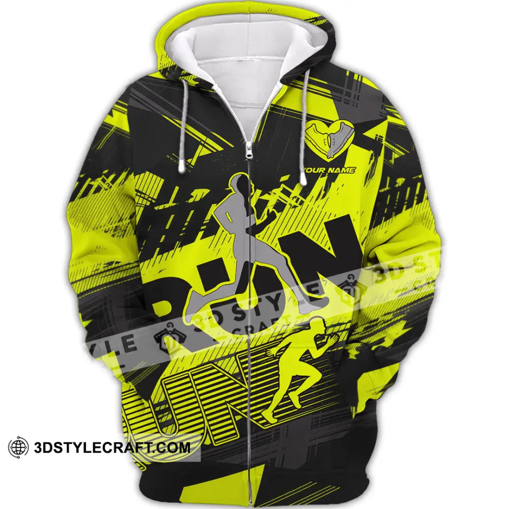 Unisex Shirt - Custom Running 3D Shirt Zipper Hoodie / S T-shirt