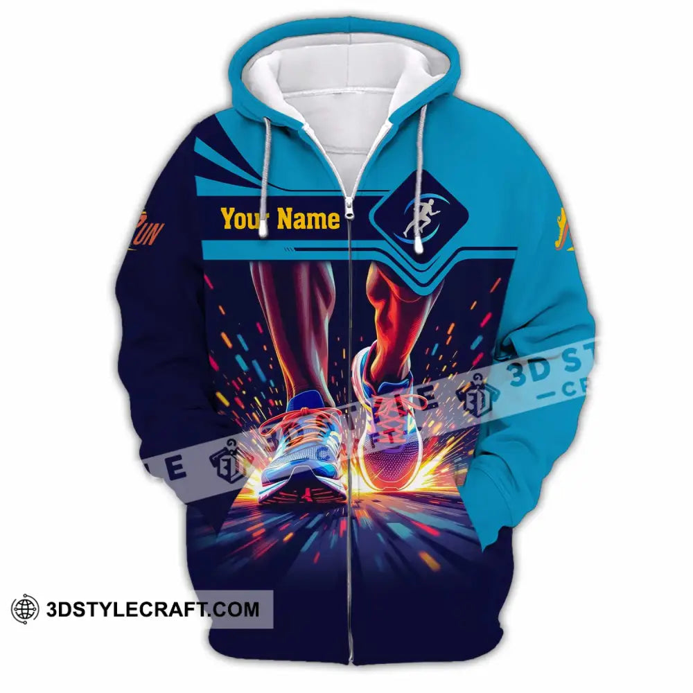 Unisex Shirt - Custom Running 3D Shirt Zipper Hoodie / S T-shirt