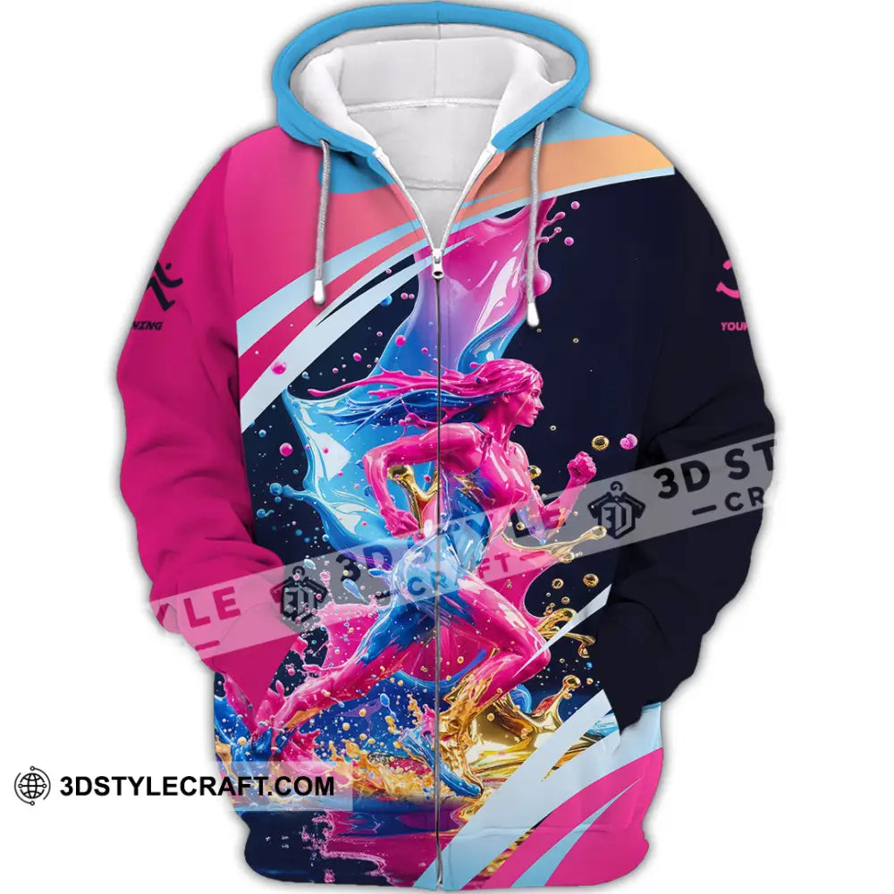 Unisex Shirt - Custom Running 3D Shirt Zipper Hoodie / S T-shirt