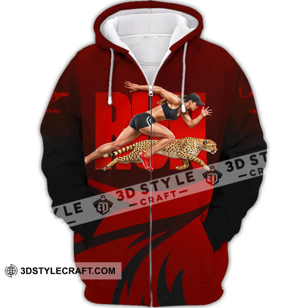 Unisex Shirt - Custom Running 3D Shirt Zipper Hoodie / S T-shirt