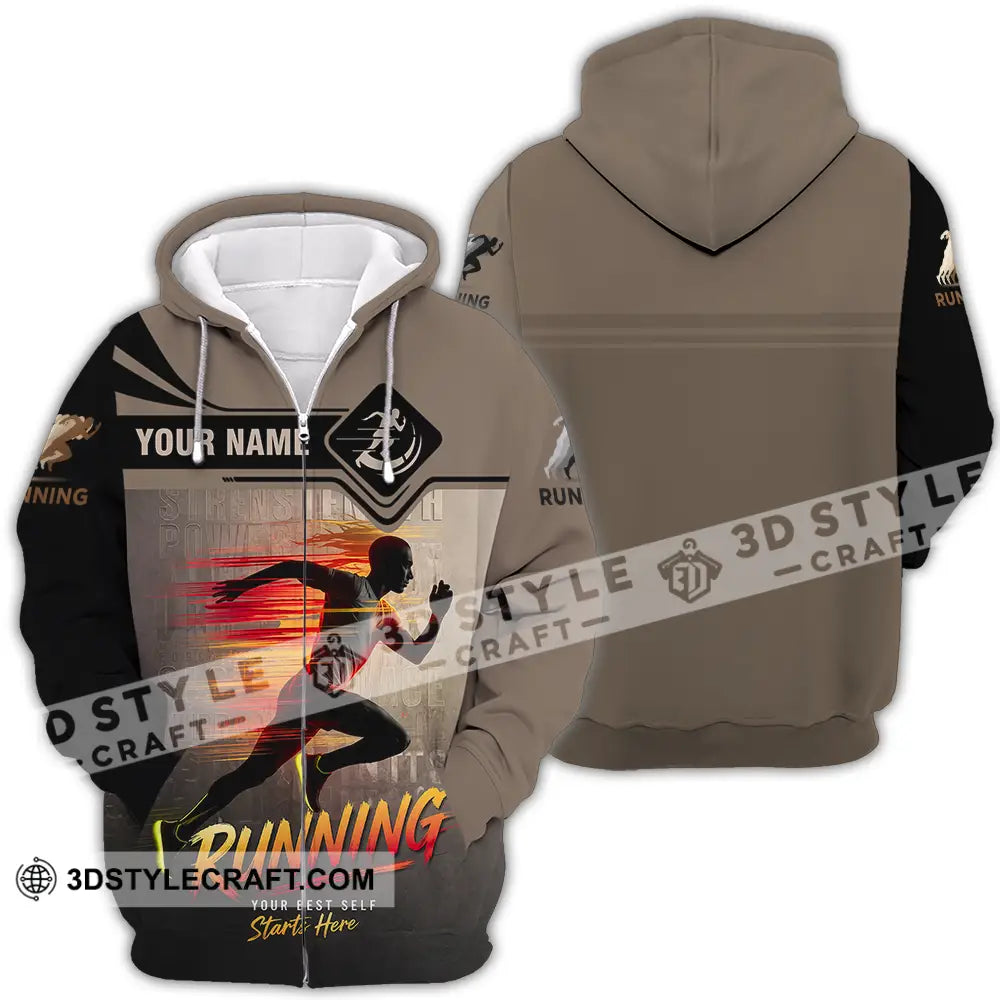 Unisex Shirt - Custom Running 3D Shirt Zipper Hoodie / S T-shirt