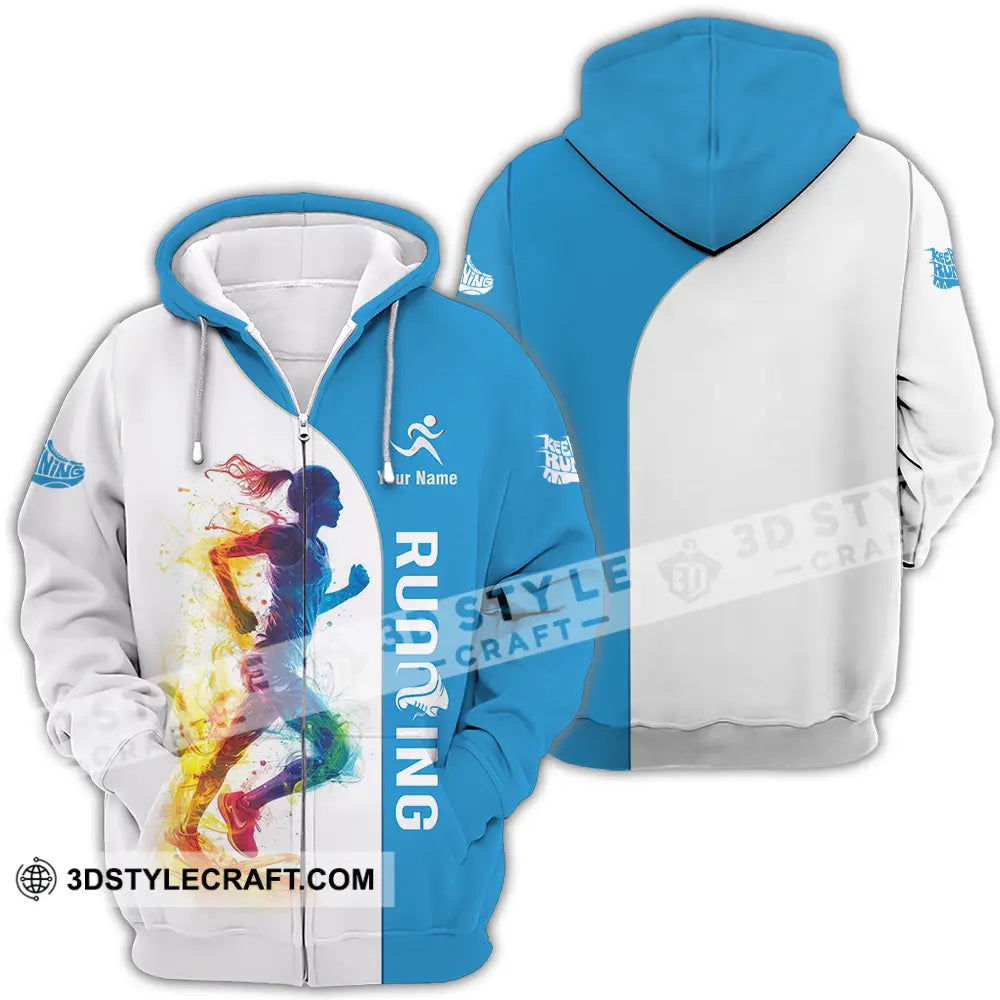 Unisex Shirt - Custom Running 3D Shirt Zipper Hoodie / S T-shirt