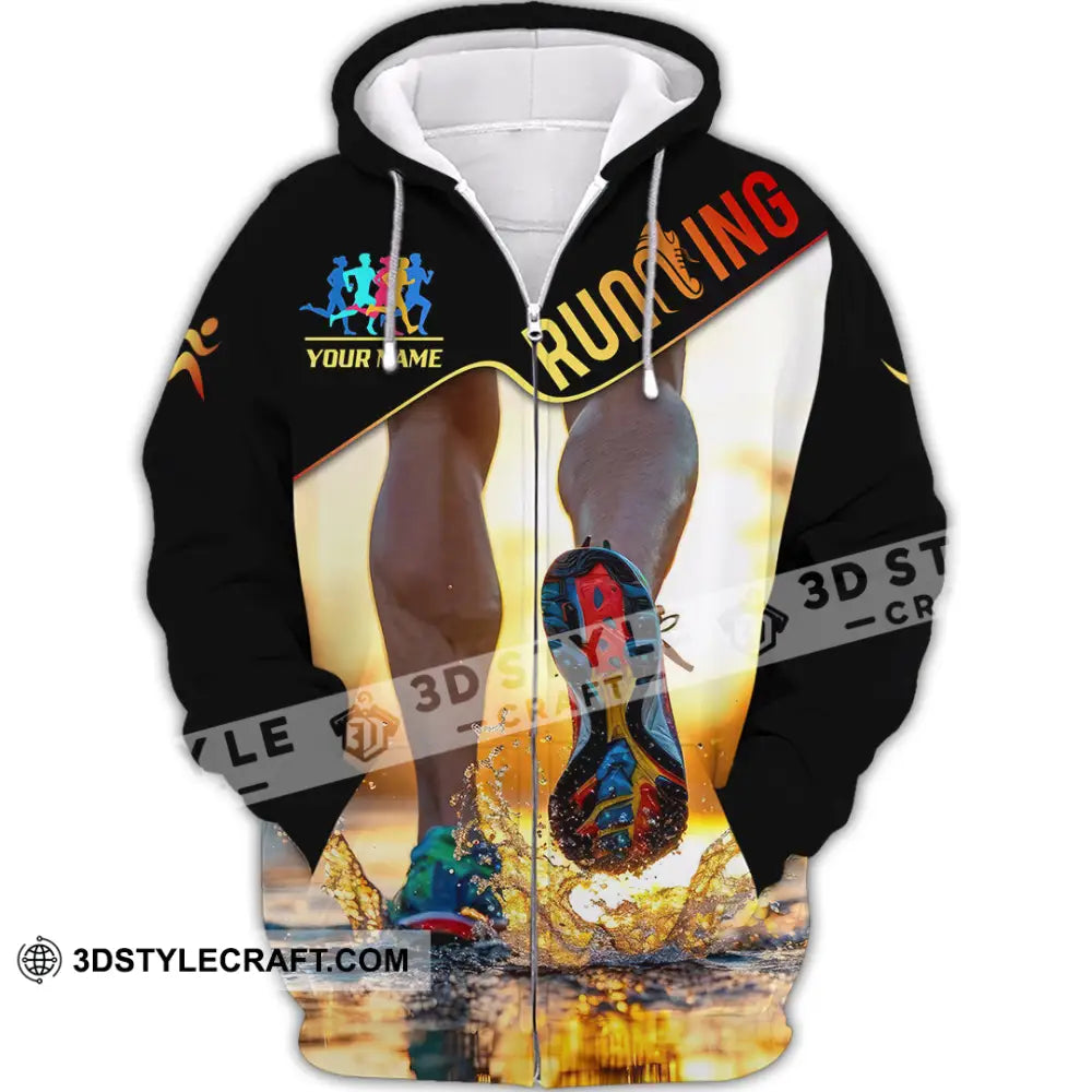 Unisex Shirt - Custom Running 3D Shirt Zipper Hoodie / S T-shirt