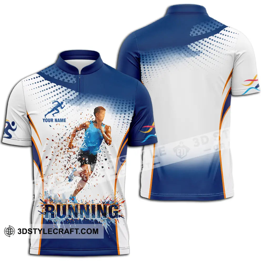 Unisex Shirt - Custom Running 3D Shirt Zipper Polo Shirt / S T-shirt