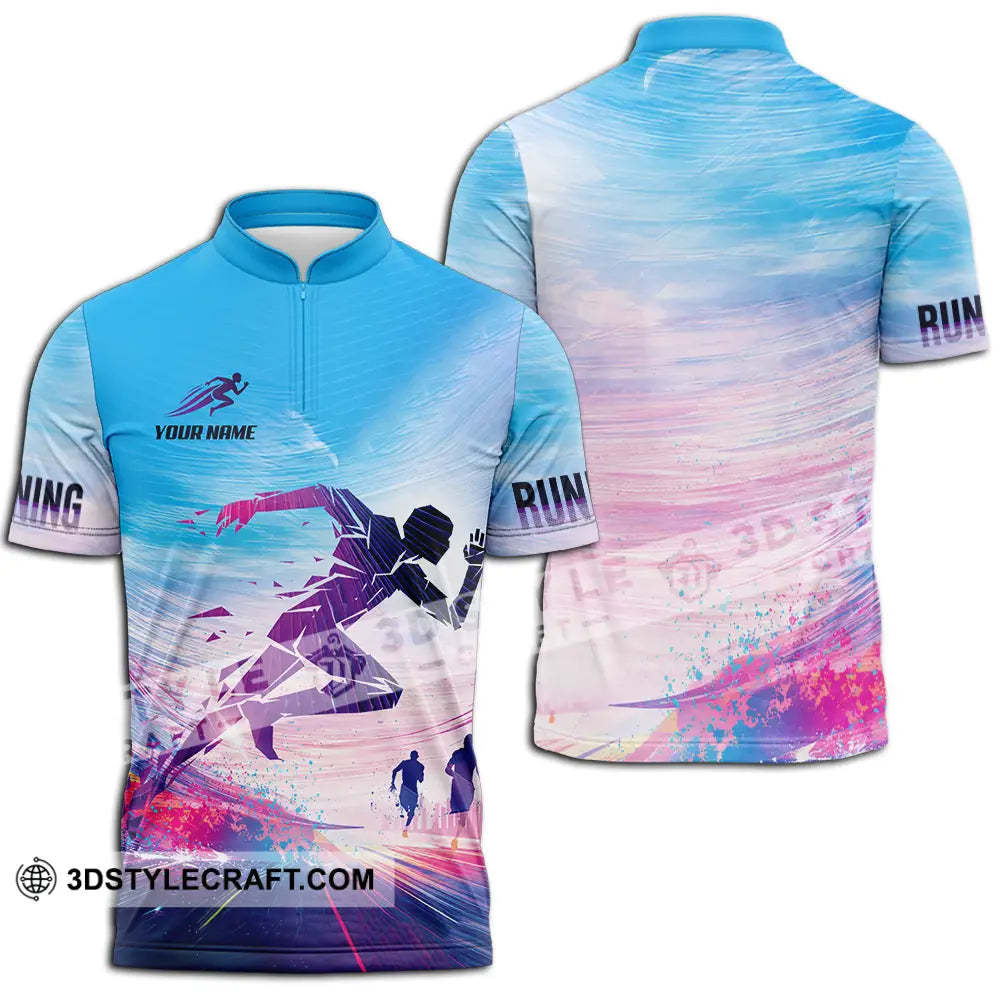 Unisex Shirt - Custom Running 3D Shirt Zipper Polo Shirt / S T-shirt