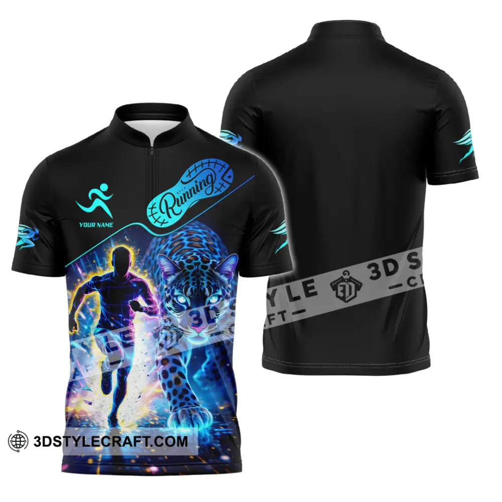 Unisex Shirt - Custom Running 3D Shirt Zipper Polo Shirt / S T-shirt