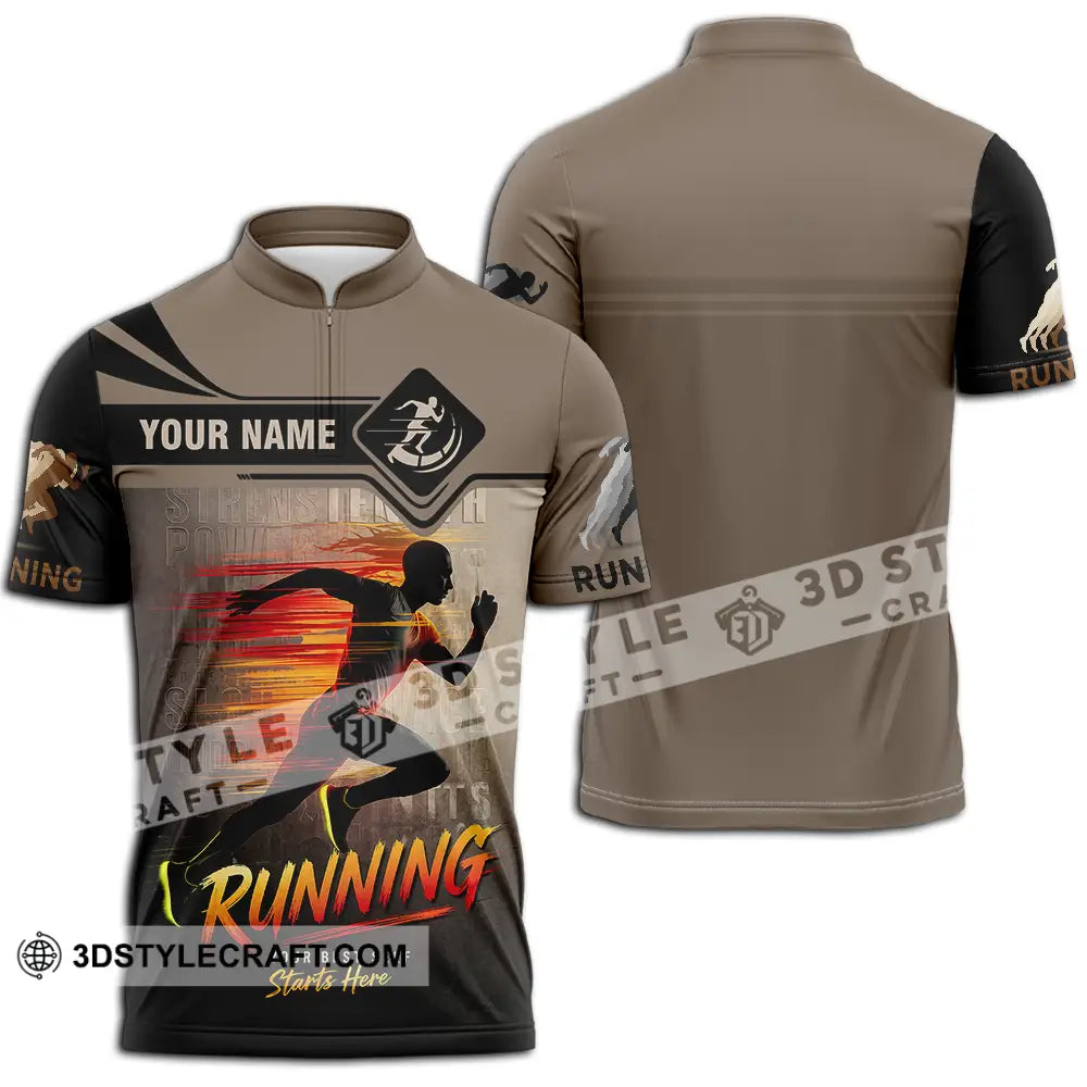 Unisex Shirt - Custom Running 3D Shirt Zipper Polo Shirt / S T-shirt
