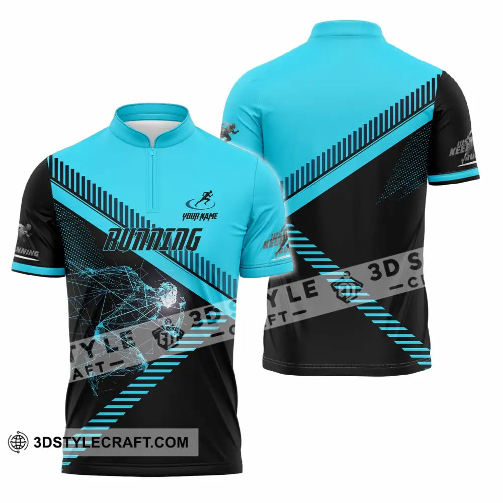 Unisex Shirt - Custom Running 3D Shirt Zipper Polo Shirt / S T-shirt