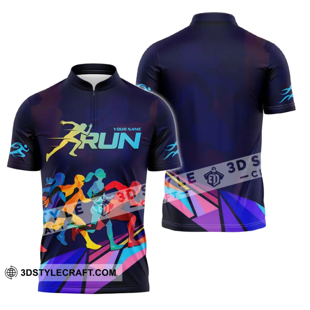 Unisex Shirt - Custom Running 3D Shirt Zipper Polo Shirt / S T-shirt
