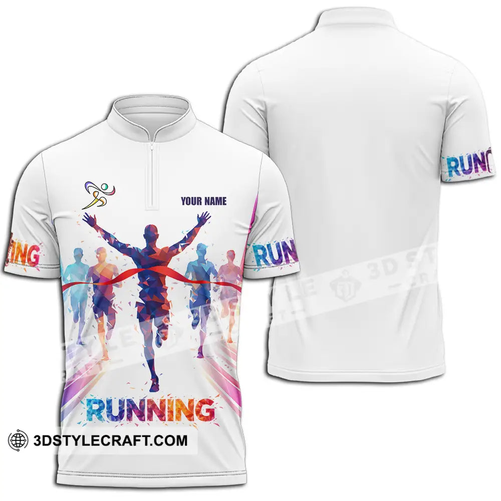 Unisex Shirt - Custom Running 3D Shirt Zipper Polo Shirt / S T-shirt