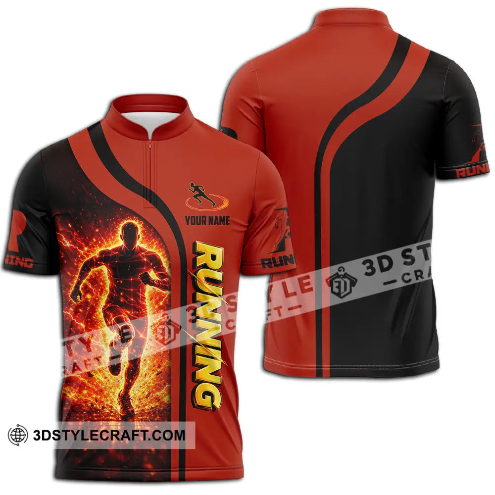 Unisex Shirt - Custom Running 3D Shirt Zipper Polo Shirt / S T-shirt