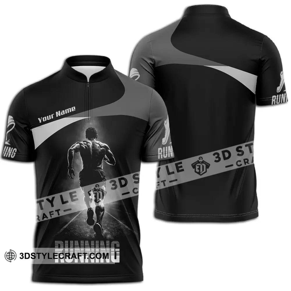 Unisex Shirt - Custom Running 3D Shirt - Zipper Polo Shirt / S - T-shirt
