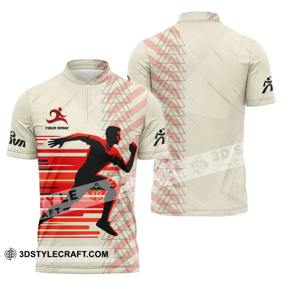Unisex Shirt - Custom Running 3D Shirt Zipper Polo Shirt / S T-shirt