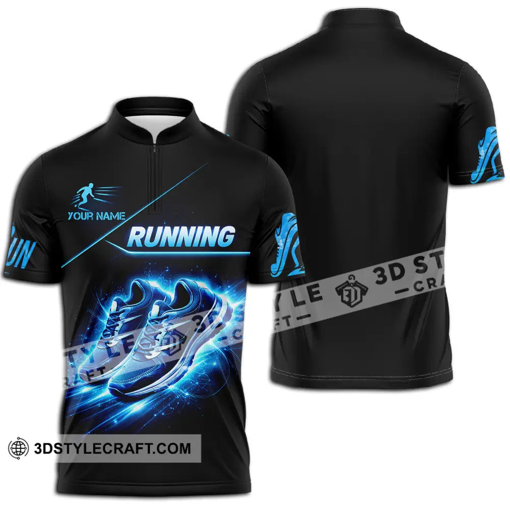Unisex Shirt - Custom Running 3D Shirt - Zipper Polo Shirt / S - T-shirt