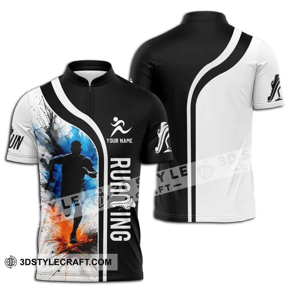 Unisex Shirt - Custom Running 3D Shirt Zipper Polo Shirt / S T-shirt