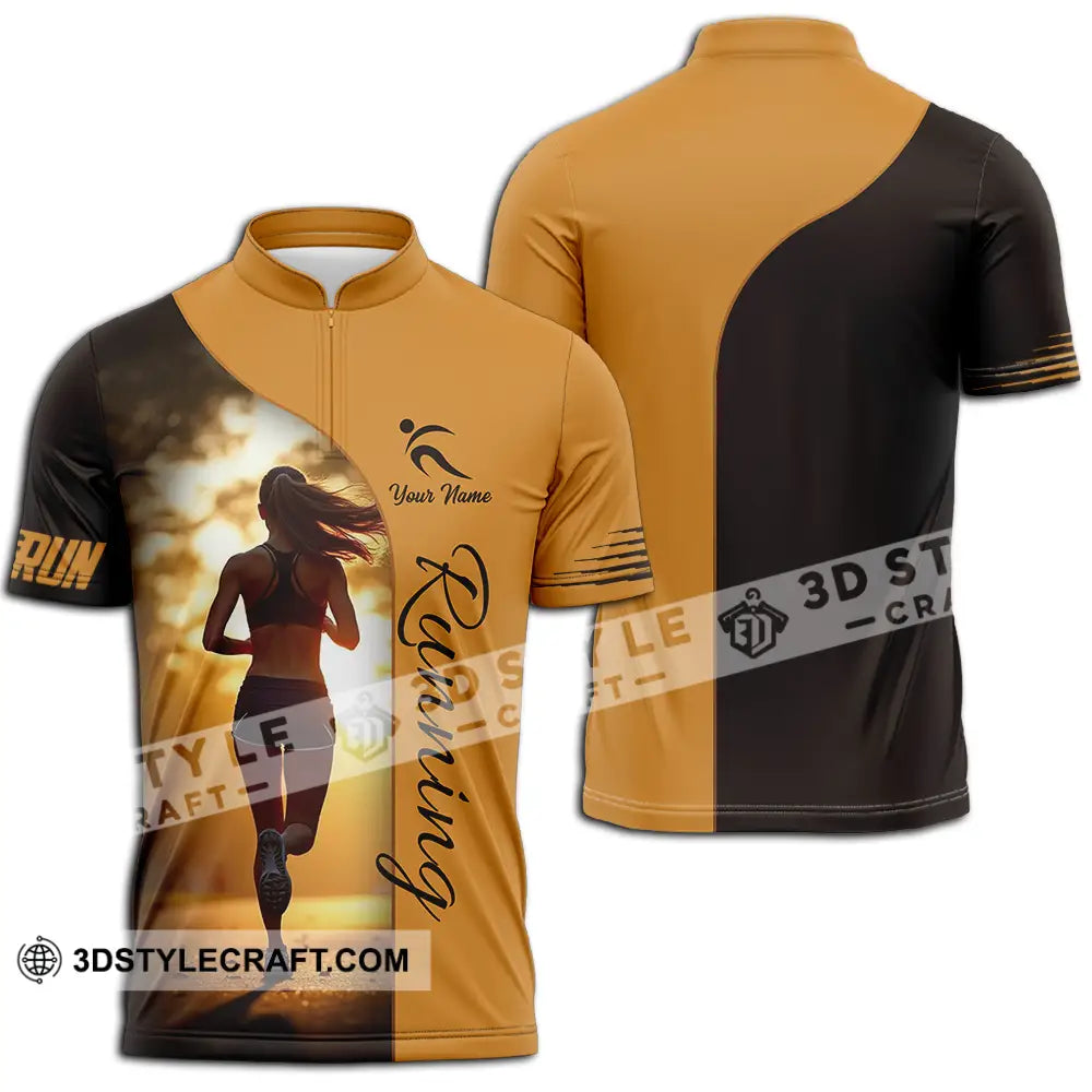 Unisex Shirt - Custom Running 3D Shirt - Zipper Polo Shirt / S - T-shirt